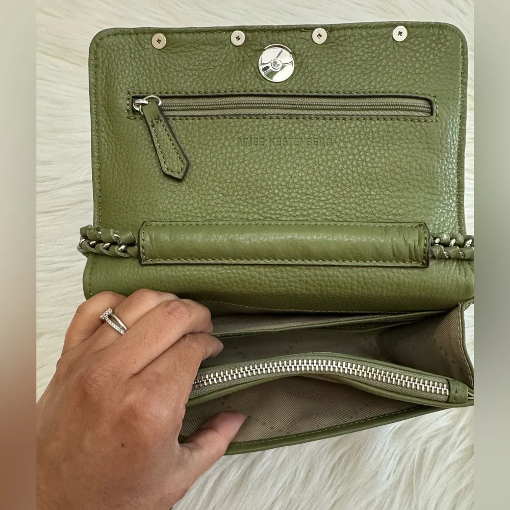 Aimee Kestenberg Alexis Chain Green Leather Small Crossbody Bag